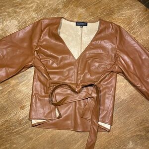Eloquii 18 faux leather Top